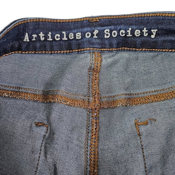 Articles of Society Women’s Skinny Leg Blue Dark Wash Mid Rise Jeans - Size 27 - Picture 3 of 16
